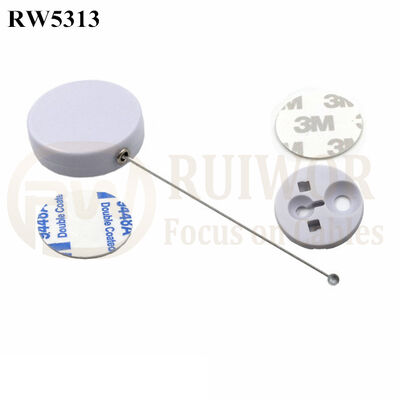 RW5313 Round Security Display Tether Plus Dia 30MMx5.5MM Circular Adhesive ABS Block