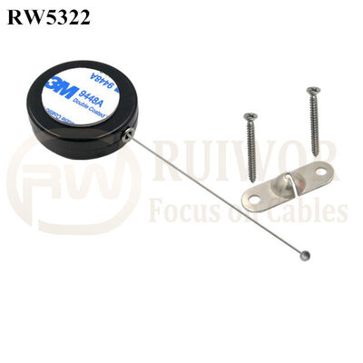 RW5322 Round Security Display Tether Plus 10x31MM Two Screw Perforated Oval Metal Plate Connector Installed By Screw