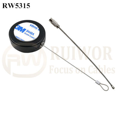 RW5315 Round Security Display Tether Plus Wire Rope Ring Catch
