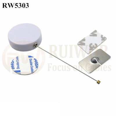 RW5303 Round Security Display Tether Plus 35X22mm Rectangular Adhesive Metal Plate