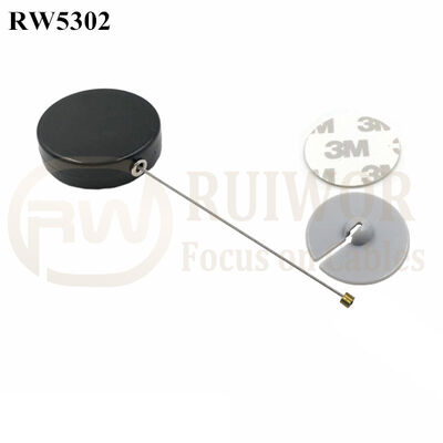 RW5302 Round Security Display Tether Plus Dia 30mm Circular Adhesive ABS Plate