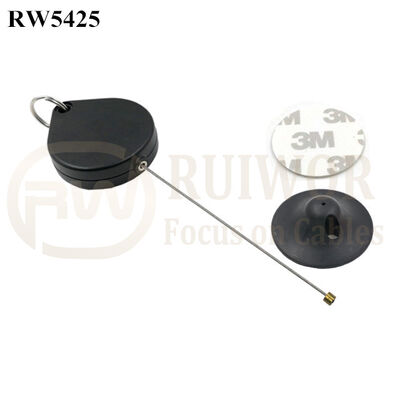 RW5425 Heart-Shaped Security Pull Box Plus Dia 38mm Circular Adhesive Plastic Plate