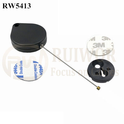 RW5413 Heart-Shaped Security Pull Box Plus Dia 30MMx5.5MM Circular Adhesive ABS Block