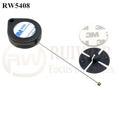 RW5408 Heart-Shaped Security Pull Box Plus Dia 38mm Circular Sticky Flexible ABS Plate