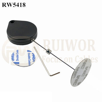 RW5418 Heart-Shaped Security Pull Box Plus Dia 38mm Circular Sticky Metal Plate