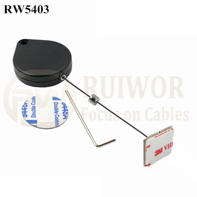 RW5403 Heart-Shaped Security Pull Box Plus 35X22mm Rectangular Adhesive Metal Plate