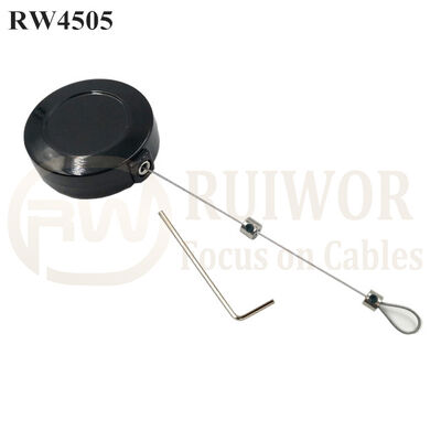 RW4505 Round Mini Display Pull Box Plus Adjustalbe Lasso Loop End By Small Lock And Allen Key