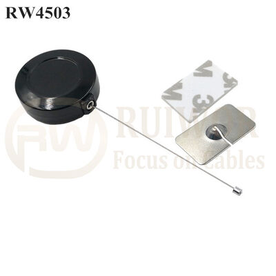RW4503 Round Display Pull Box Plus Rectangular Adhesive Metal Plate