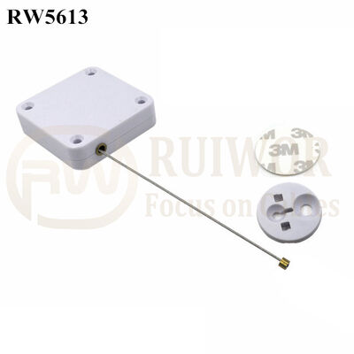 RW5613 Square Heavy Duty Retractable Cable Plus Dia 30MMx5.5MM Circular Adhesive ABS Block