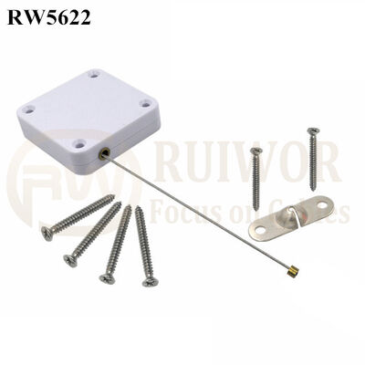 RW5622 Square Heavy Duty Retractable Cable Plus 10x31MM Two Screw Perforated Oval Metal Plate Connector Installed By Screw