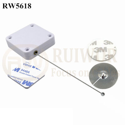 RW5618 Square Heavy Duty Retractable Cable Plus Dia 38mm Circular Sticky Metal Plate