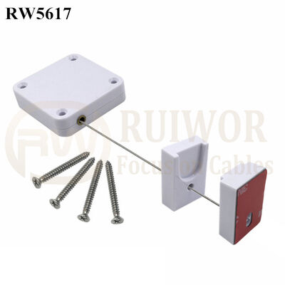 RW5617 Square Heavy Duty Retractable Cable Plus Magnetic Clasps Cable Holder