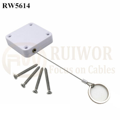RW5614 Square Heavy Duty Retractable Cable Plus With Demountable Key Ring