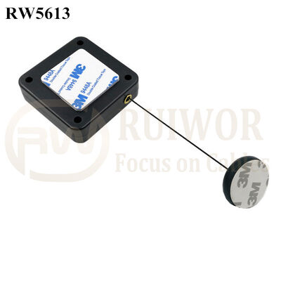 RW5613 Square Heavy Duty Retractable Cable Plus Dia 30MMx5.5MM Circular Adhesive ABS Block