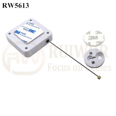 RW5613 Square Heavy Duty Retractable Cable Plus Dia 30MMx5.5MM Circular Adhesive ABS Block