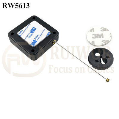 RW5613 Square Heavy Duty Retractable Cable Plus Dia 30MMx5.5MM Circular Adhesive ABS Block