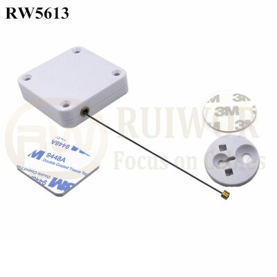 RW5613 Square Heavy Duty Retractable Cable Plus Dia 30MMx5.5MM Circular Adhesive ABS Block