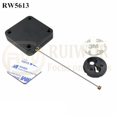 RW5613 Square Heavy Duty Retractable Cable Plus Dia 30MMx5.5MM Circular Adhesive ABS Block