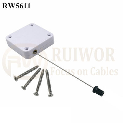 RW5611 Square Heavy Duty Retractable Cable Plus M6x8MM /M8x8MM Or Customized Flat Head Screw Cable End