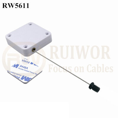 RW5611 Square Heavy Duty Retractable Cable Plus M6x8MM /M8x8MM Or Customized Flat Head Screw Cable End
