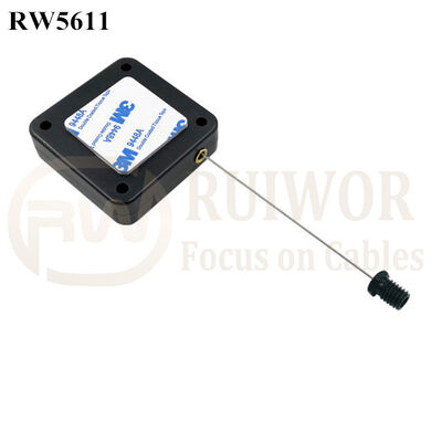 RW5611 Square Heavy Duty Retractable Cable Plus M6x8MM /M8x8MM Or Customized Flat Head Screw Cable End