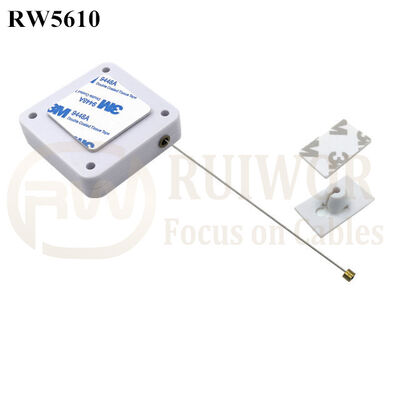 RW5610 Square Heavy Duty Retractable Cable Plus 25X15mm Rectangular Adhesive ABS Plate