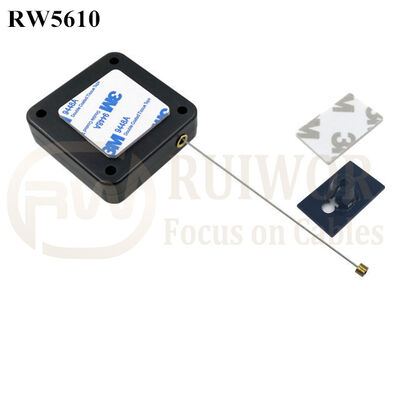 RW5610 Square Heavy Duty Retractable Cable Plus 25X15mm Rectangular Adhesive ABS Plate