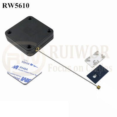 RW5610 Square Heavy Duty Retractable Cable Plus 25X15mm Rectangular Adhesive ABS Plate