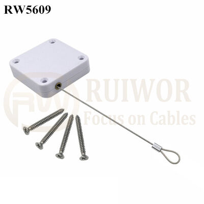 RW5609 Square Heavy Duty Retractable Cable Plus Size Customizable Fixed Loop End