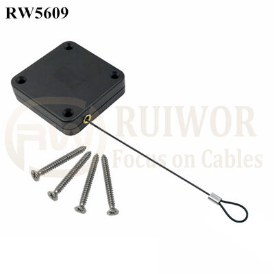 RW5609 Square Heavy Duty Retractable Cable Plus Size Customizable Fixed Loop End