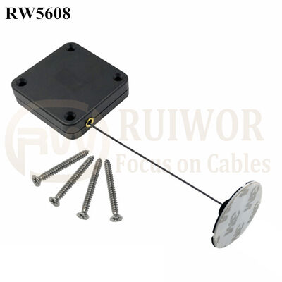 RW5608 Square Heavy Duty Retractable Cable Plus Dia 38mm Circular Sticky Flexible ABS Plate