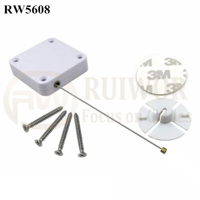 RW5608 Square Heavy Duty Retractable Cable Plus Dia 38mm Circular Sticky Flexible ABS Plate