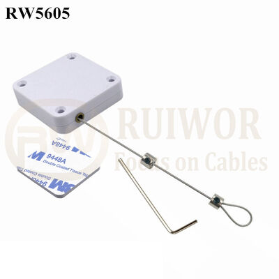 RW5605 Square Heavy Duty Retractable Cable Plus Adjustalbe Lasso Loop By Small Lock And Allen Key Forces MAX 2.5LB Longest 6M