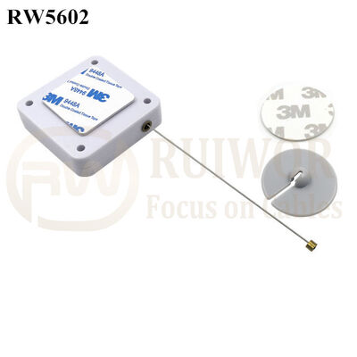 RW5602 Square Heavy Duty Retractable Cable Plus Dia 30mm Circular Adhesive ABS Plate Cable Thickest 2.5MM Longest 600CM