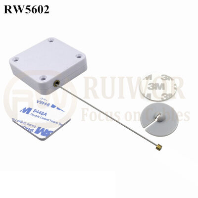 RW5602 Square Heavy Duty Retractable Cable Plus Dia 30mm Circular Adhesive ABS Plate Cable Thickest 2.5MM Longest 600CM