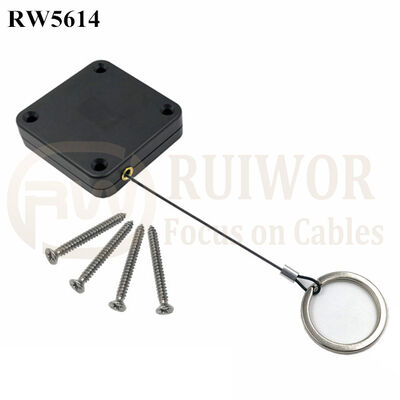 RW5614 Square Heavy Duty Retractable Cable Plus With Demountable Key Ring
