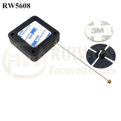 RW5608 Square Heavy Duty Retractable Cable Plus Dia 38mm Circular Sticky Flexible ABS Plate