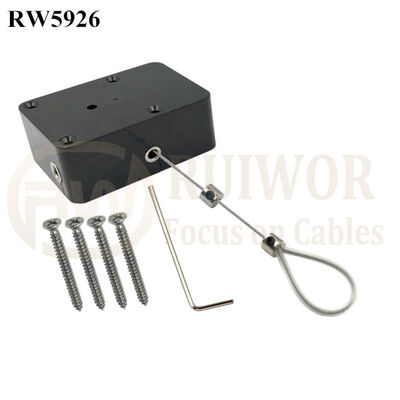 RW5926 Cuboid Heavy Duty Retractable Tether Function Optional Plus Adjustable Wire Loop Coated Silicone Hose
