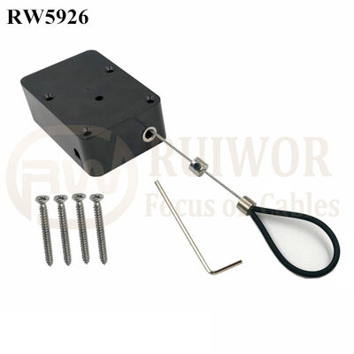 RW5926 Cuboid Heavy Duty Retractable Tether Function Optional Plus Adjustable Wire Loop Coated Silicone Hose