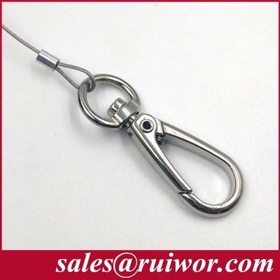 RUIWOR RW0024 Key Hook Cable End work with Anti Theft Pull Box / Retractable Security Tether / Secure Cable Retractor