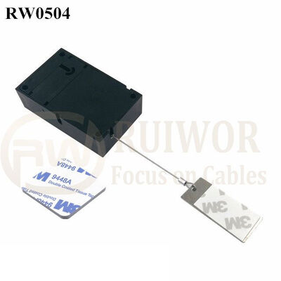 RW0504 Cuboid Anti Theft Pull Box With 45X19mm Rectangular Sticky Metal Plate Used In Supermarkets Security Retail Display