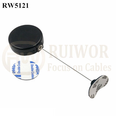 RW5121 Round Mini Anti Lost Recoiler Plus 33x19MM Oval Sticky Flexible Rubber Tips